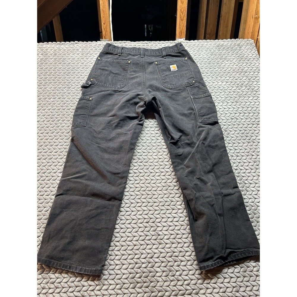 Carhartt B01 BLK Duck Double Front Work Pants Mens 36x30 Black USA Made - Picture 2 of 12